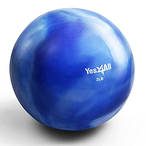 Yes4All Weighted Toning Balls for Exercise, Soft Medicine Balls for Exercise, Pilates, Yoga, Balance, Flexibility, 2-10lbs - color: Blue, style: C. Marble