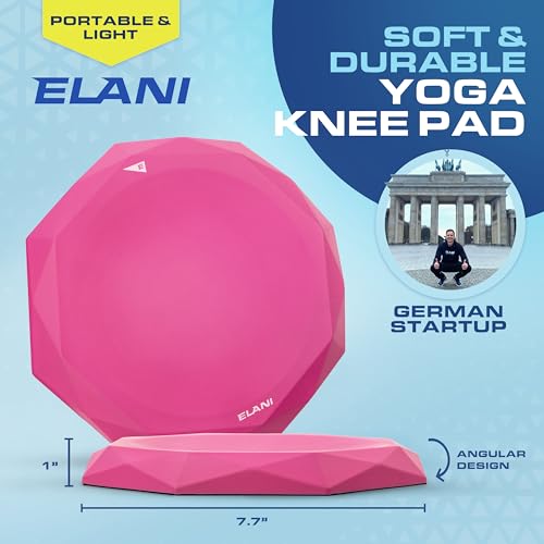 ELANI Knee Pad Cushion (2 Pack) - Extra thick & Comfortable Pilates Support - Pink Yoga Jellies - yoga knee pad cushion extra thick, Yoga Jellies for wrist
