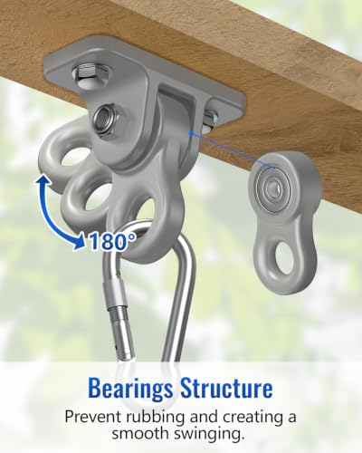Heavy Duty Swing Hangers, Indoor-Outdoor Hooks, 4-Pack - color: 4 Pack Silver