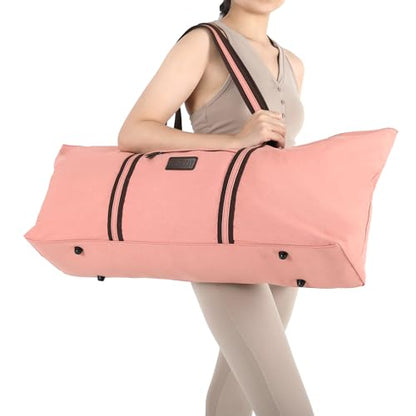 Large Yoga Mat Tote Sports Gym Pilates Carrier Shoe Bag for Women - color: Pink