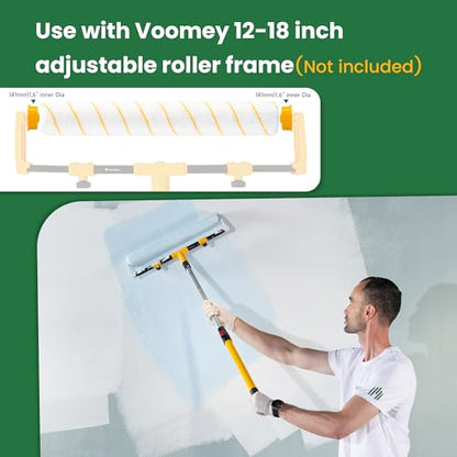 VOOMEY 18" Paint Roller Cover, Microfiber Paint Roller Cover, Quickly Covers Large Surfaces Such as Ceilings, Walls, Etc (Pack of 8,1/2" Nap) - size: 18inch 8pcs