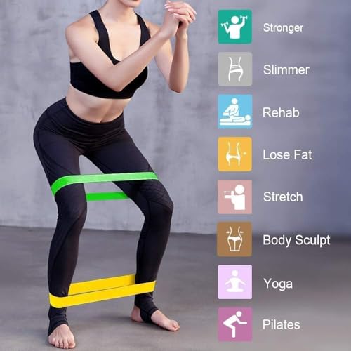 5-Level Resistance Bands Set - Skin-Friendly Exercise Bands for Home Fitness, Yoga, Leg Training & Physical Therapy