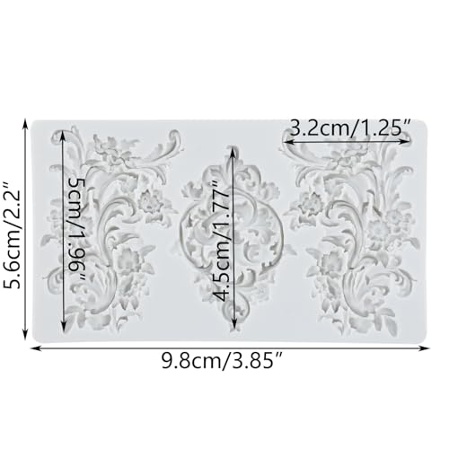 Baroque Scroll Relief Polymer Clay Molds Relief Lace Silicone Mold | Epoxy Resin Casting DIY Crafts Air Dry Polymer Crafts Supplies Clay Tools - color: Style F