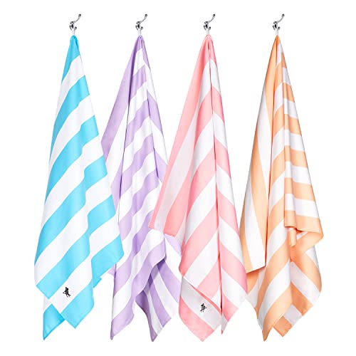 Dock & Bay Beach Towel - Quick Dry, Sand Free - Compact, Lightweight - 100% Recycled - Includes Bag - Cabana Light - Lombok Lilac - Large (160x90cm, 63x35) | Sand-Resistant, Includes Travel Bag, Lightweight & Compact, 100% Recycled DryQ Fabric, Large (160