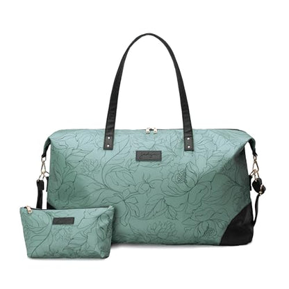 Jadyn Luna Women's Weekender Bag and Travel Duffel, Large 37 Liter Capacity - color: Sage Flora, size: Large