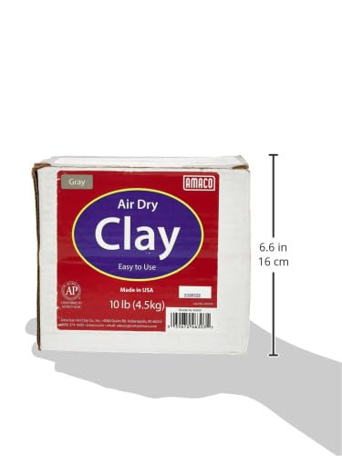 AMACO 4630-3C Air Dry Modeling Clay, Gray, 10 Pound (Pack of 2) - size: 10 Pound (Pack of 2)