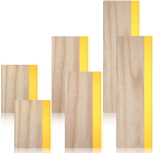 Barydat 6 Pcs Rubber Screen Printing Squeegee Wooden Ink Scraper 75 Durometer Silk Stencil Screen Printing Squeegee for Printmaking Water Fabric Supplies(5.9 Inch 9.5 Inch 13.8 Inch)