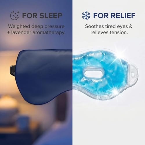 ASUTRA Silk Eye Pillow for Sleep, Navy - Filled w/Lavender Buds (One Size) - color: Navy
