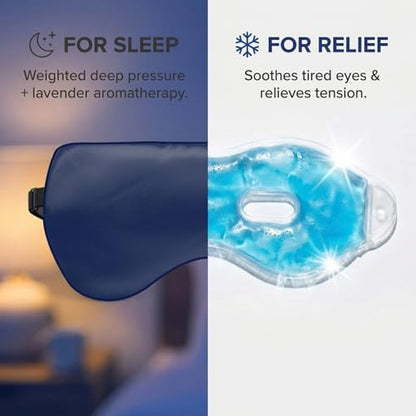 ASUTRA Silk Eye Pillow for Sleep, Navy - Filled w/Lavender Buds (One Size) - color: Navy