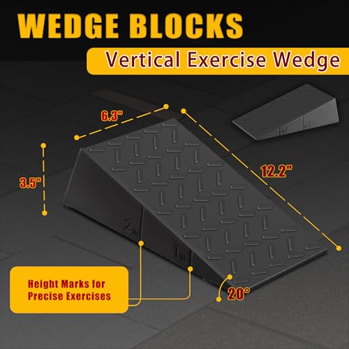 Squat Wedge Height-Adjustable Slant Board: 2Pcs Wide Wedges for Weightlifting Leg Glute Workout Improve Strength and Mobility for Gym Home - size: Large