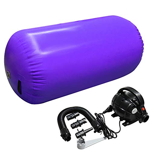 GLANT Air Mat Tumble Track AirSpot - Gymnastics Training Springboard - Round Inflatable Springboard - color: Air Roller-Purple（WIth Pump）, size: (Diam)35.4in*（H）47.3in