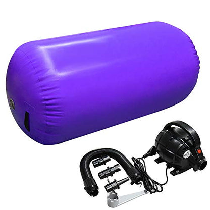 GLANT Air Mat Tumble Track AirSpot - Gymnastics Training Springboard - Round Inflatable Springboard - color: Air Roller-Purple（WIth Pump）, size: (Diam)35.4in*（H）47.3in