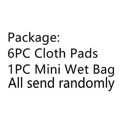 7pcs Set Reusable Women Menstrual Pads Including 1pc Mini Wet Bag +6pcs Reusable Washable Stay Dry Cloth Menstrual Pads/Maternity Mama Sanitary Wipes/Mama Panty Liners - color: Red Microfleece