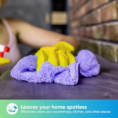 HOMEXCEL Purple Microfiber Cleaning Cloth, Microfiber Towels for Car,12 PK | Lint Free Cleaning Rags for Household & Kitchen, Car Wash Towels for Detailing Drying, Scratch-Free, 11.5"X 11.5" - color: Purple