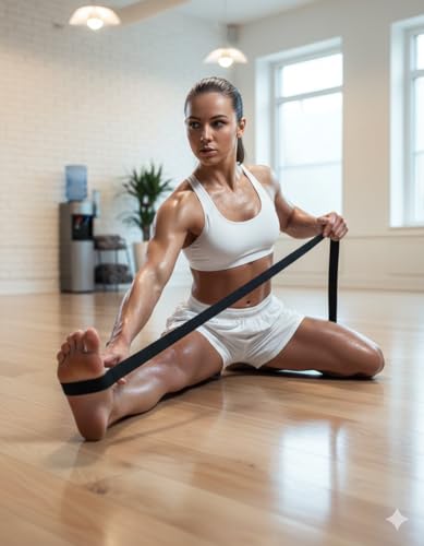 Fabric Stretch Strap for Physical Therapy & Yoga, Non-Elastic Loop Strap for Flexibility, Mobility & Rehab, Full Body Stretching Aid