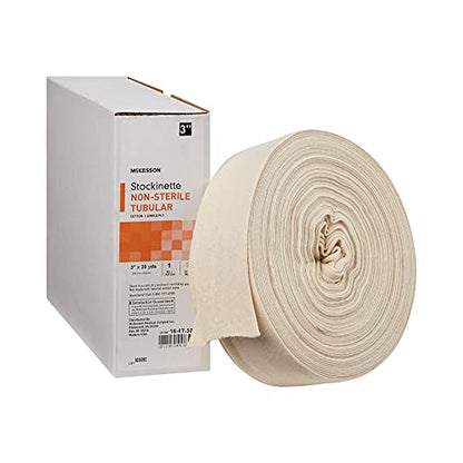 McKesson Stockinette, Non-Sterile, Cotton, Beige, Tubular, 3 in, 1 ct | 25 yds - size: 9.5 Inch x 75 Feet