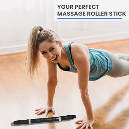Muscle Roller Stick Ctwctr Massage Roller for Lymphatic Drainage, Cellulite Massager, Leg Massager for Circulation and Pain Relief, Deep Tissue & Trigger Point Massage - color: Black