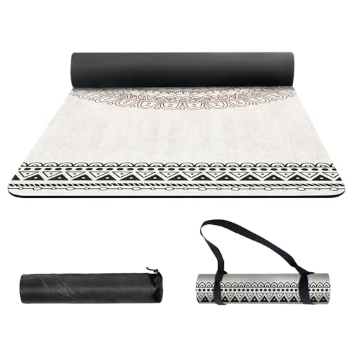 nuveti Yoga Mat Print Extra Thick TPE Non Slip Fitness Exercise Mat with Carrying Bag,72"x24" Extra Thick 6MM Exercise & Workout Mat for Yoga, Pilates Fitness and Floor Exercises - color: LHY