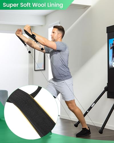 Pilates Loops Fit for Tonal & Reformer Machine, Double Loop Soft Lined Pilates Straps with T Lock Adapter, W/Snap Hooks, D-Ring Straps