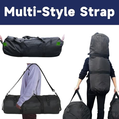 Arxus Duffle Bag 30L/50L/90L Long Travel Bag for Baseball Bat Tent Large - color: Black, size: 90L