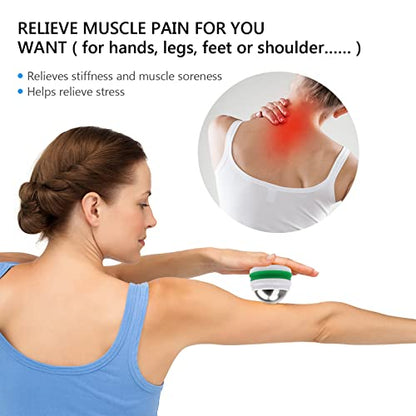 AHIER Cold Massage Roller Ball, Stainless Steel Cold Therapy Relief Tool - color: Green White