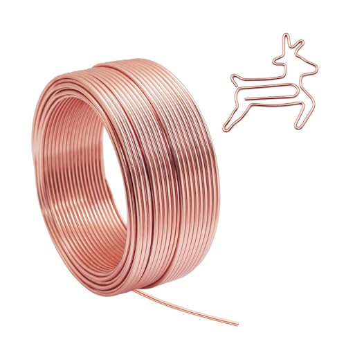 90 Feet Bendable Aluminum Craft Wire 2mm Metal Wire for Sculpting Bonsai Training Doll Skeletons DIY Jewelry Making Armature Making Wire Weaving (Copper) - color: Copper