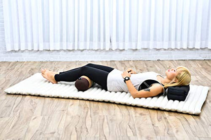 Leewadee Small Yoga Bolster – Shape-Retaining Cervical Neck Roll, Tube Pillow for Comfortable Reading, Kapok Filling, 22 x 6 x 6 inches - color: Sf10 - Brown