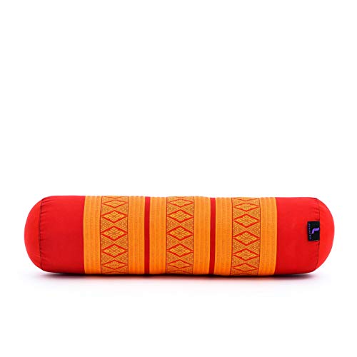 Leewadee Small Yoga Bolster – Shape-Retaining Cervical Neck Roll, Tube Pillow for Comfortable Reading, Kapok Filling, 22 x 6 x 6 inches - color: Sf02 - Orange