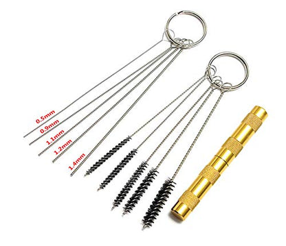 11 in 1 Airbrush Cleaning Kit, Spray Gun Cleaning Repair Tool Kit | Accessories with 5 Pcs Cleaning Needles, 5 Pcs Cleaning Brushes & 1 Wash Needle - size: Airbrush cleaning kit