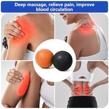 2-Pack Firm Lacrosse Massage Balls (Orange&Black) - color: Orange&black