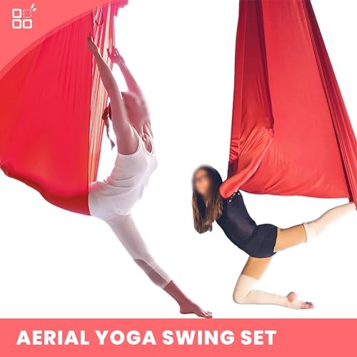 KUAFU 6.56 Yards Aerial Silks for Home Yoga Swing Therapy Swing Aerial