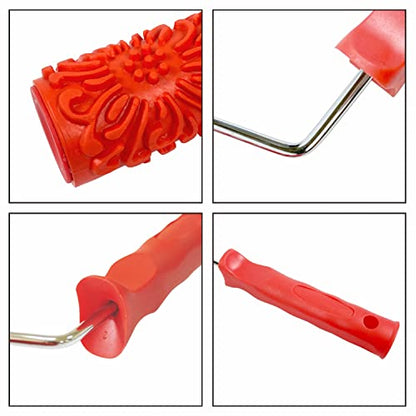 Nichiyo 7'' Texture Roller DIY Decorative Art Pattern Paint Roller Rubber Roller for Walls, Furnitures and Floors Decoration(EG043T) | Embossing Texture Rubber Roller Painting Supplies Pattern Paint Roller Rubber Roller for Walls, Furnitures Decoration(EG