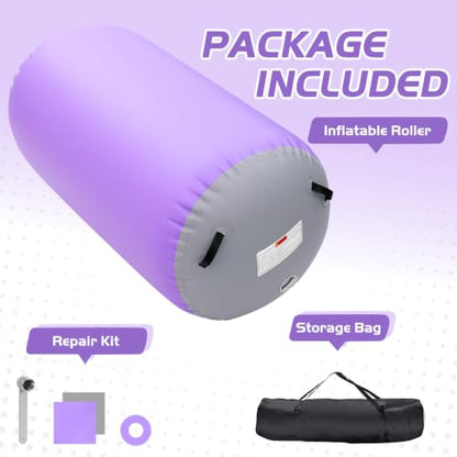 Inflatable Gymnastics Air Roller Barrel Purple 40 * 31.5inch - color: Purple, size: 40*31.5 Inch