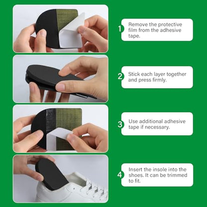 Adjustable Heel Lift Inserts- Bukihome Orthopedic Shoe Lifts,Black,1 Pair,M - color: Black, size: Medium (Pack of 2)