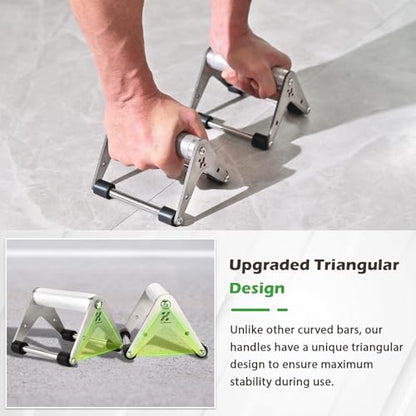Push Up Stand, Pushup Handles for Strength Training, Heavy-duty Stainless Steel Push Up Bars Gym Exercise Equipment, Hold Up to 500lbs, 1 Pair - color: Aluminum handle Silver-Upgrade