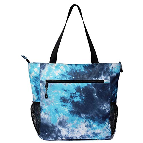 ESVAN Original Floral Water Resistant Large Tote Bag Shoulder Bag for Gym Beach Travel Daily Bags Upgraded - color: [D]