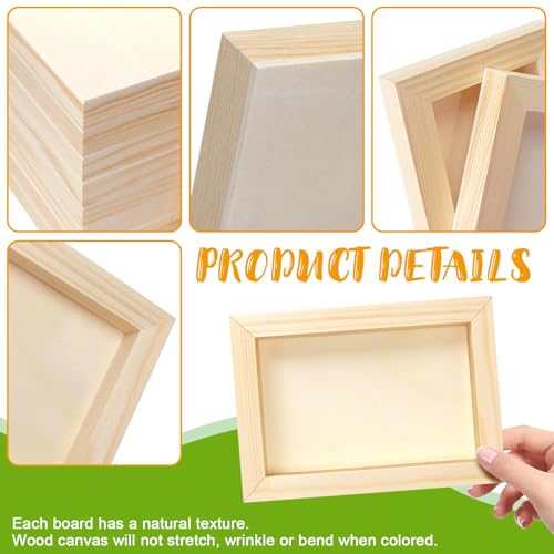 FSWCCK 10 Pack 5 x 7 inch Wood Panel Boards, Unfinished Wood Canvas Panels for Crafts, Painting Canvas, DIY Art Projects, Pouring, Arts Use with Oils, Acrylics - size: 5"X 7" 10 Pack