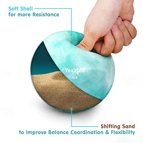 Yes4All Weighted Toning Balls for Exercise, Soft Medicine Balls for Exercise, Pilates, Yoga, Balance, Flexibility, 2-10lbs - color: Mint, style: C. Marble