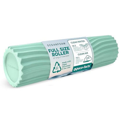 Oceanfoam Tidal Roller - Seafoam - Muscle Massage Foam Roller for Back Pain & Stretching - Firm and Ergonomic Wide Wave Textured - Yoga, Athletics, & Wellness - Full Size, 20" x 5" - color: Seafoam