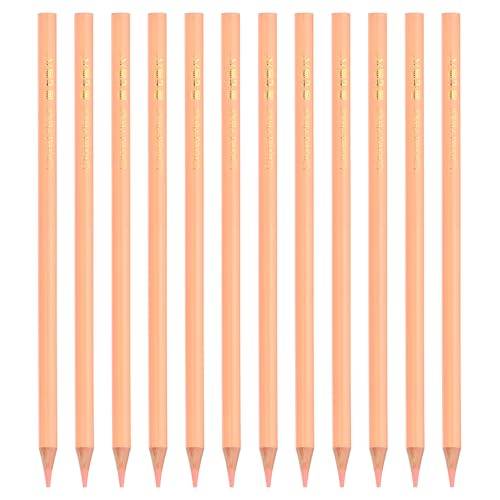 PATIKIL Light yellow Color Colored Pencils Set,12 Pcs Oil Color Pencils Wooden Coloring Drawing Pencil for Artists Art Painting - color: Skin Color