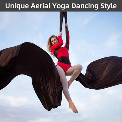 PRIOR FITNESS Aerial Silks Kit, SGS&CE Certified, 9/15/20Yards - color: Champagne, size: M(15 Yards)