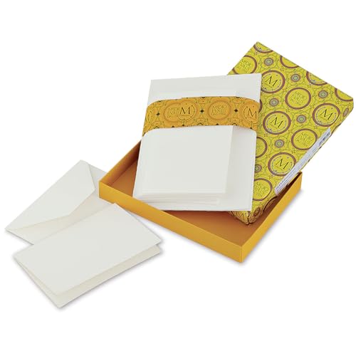 Fabriano Medioevalis Cards & Envelopes Set, 20/Pkg., 4.5" x 6.75", White (71-19044206) - size: 4.5 x 6.75, style: Folded