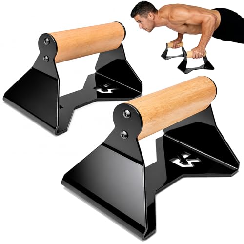 Rocalt Push Up Bars with Wooden Handles, Home Gym Calisthenics Parallettes