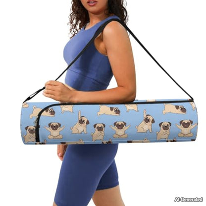 Yoga Mat Bags for Women Lightweight Gym Bag with Strap Full Zip Yoga Accessories - color: Dachshund Blue