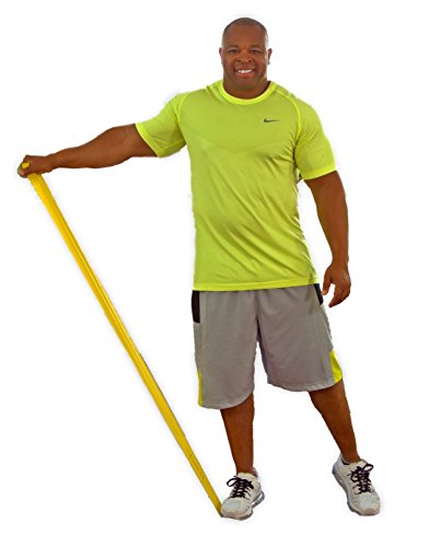 Vitality 4 Life with Curtis Adams Senior Resistance Band: 가벼운 저항, 더 긴 길이 + 지침 가이드(한글이 아닐 수 있음). 라텍스 프리. 운동, 스트레칭, 물리 치료