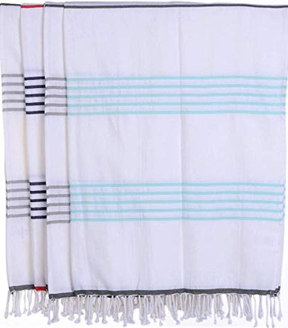 Prewashed, Soft, Original Turkish Peshtemal Towels Pestemal Towel Thin Camping Bath Sauna Beach Gym Pool Blanket Fouta Towels 100% Cotton Grey - color: Grey Turquoise