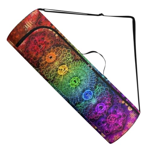 Spacious Extra Large Storage Yoga Mat Bag | Huge Capacity Mandala Gym Tote - Waterproof Wear-Resistant Carrier Strap Pilates - color: Splendid celestial river