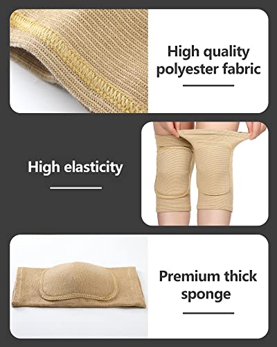 Eurzom 3 Pairs Dance Knee Pads Women Non-Slip - color: Black, Skin, Pink