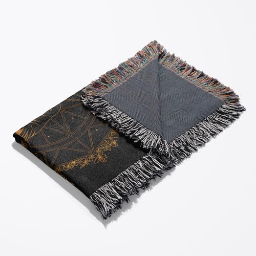 3dRose Golden Buddha Yoga Zen with Gold Mandala Religion Woven Blanket