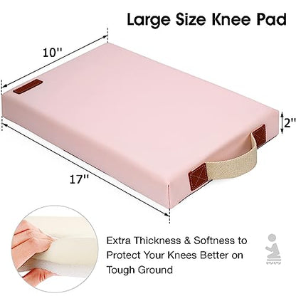 HappyPicnic Waterproof Garden Kneeling Pad, 2in Thick, Pink, 1 Pack | Soft High-density Foam knee Support, with Handle, Easy to Clean, Non-slip, for Gardening, Yoga, Prayer, Housework, Exercise - color: Light Pink